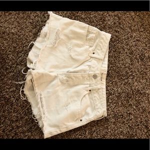 white mid rise short